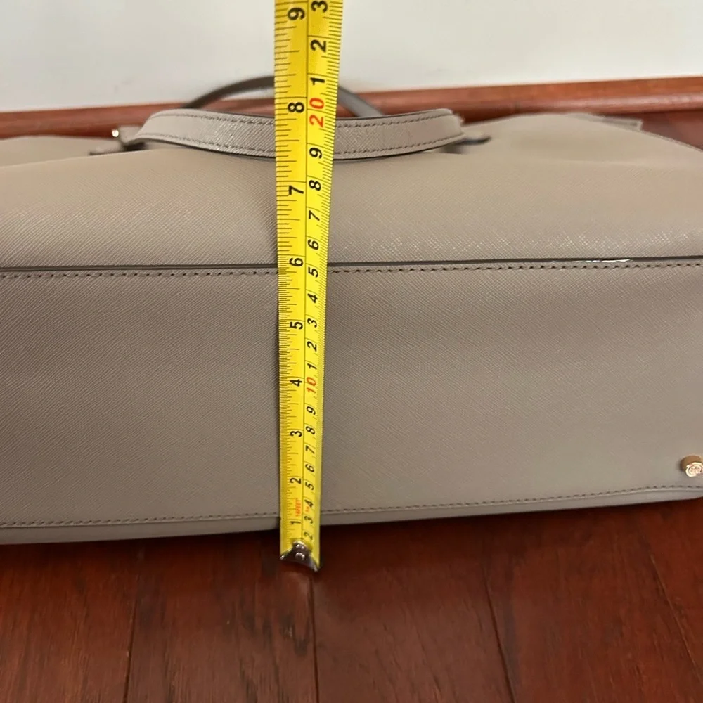 Tory Burch Triple Compartment French Gray Leather Large shopperTote Bag